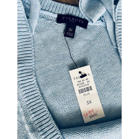 Talbots Blue Sweater 3X - Picture 2 of 8